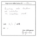 Gennaio 1971, TAMC, docenti Piram e Levi, una delle prime lezioni sul CANE